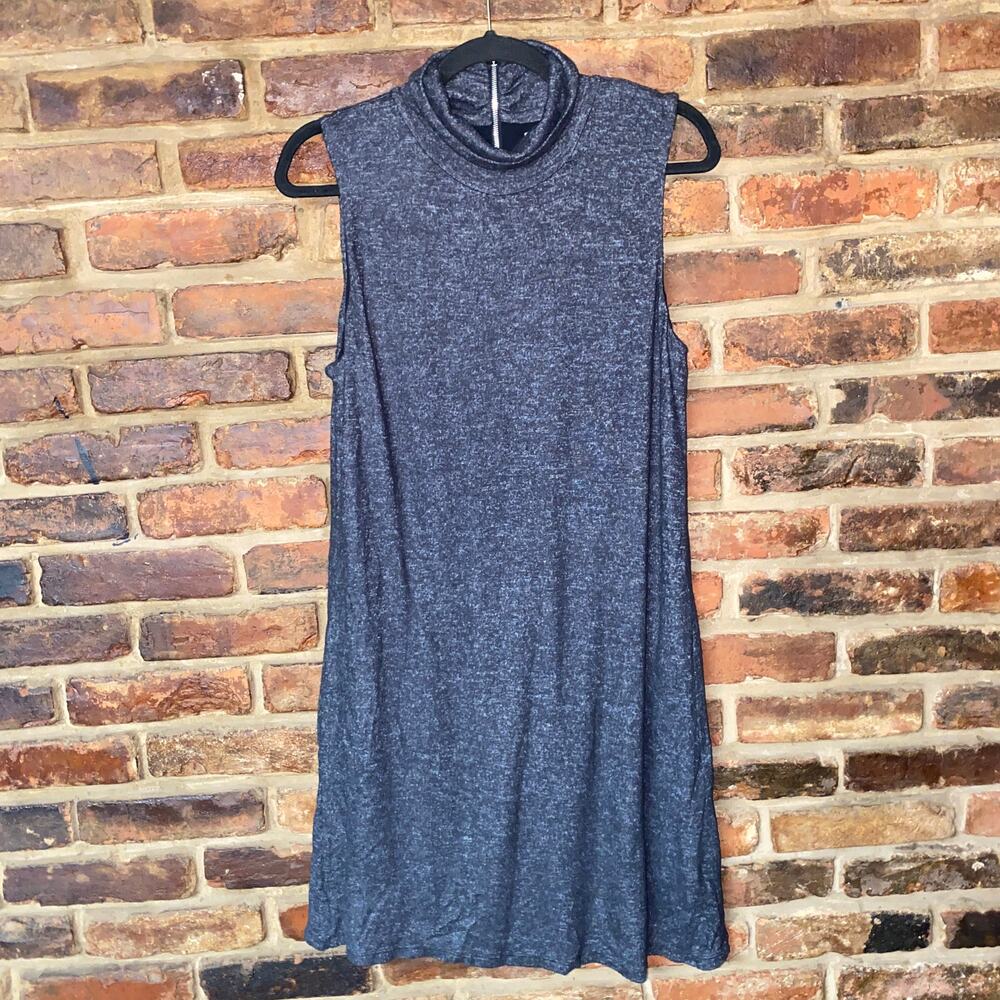 Philosophy Grey Space Dye Sleeveless Turtleneck Mini Dress Women's Size Large